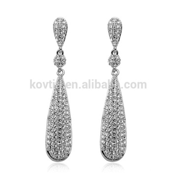 fashion design elegant long crystal drop earring for woman